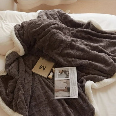 Blanket Double-Sided Lambswool & Flannel Machine Washable Waterproof