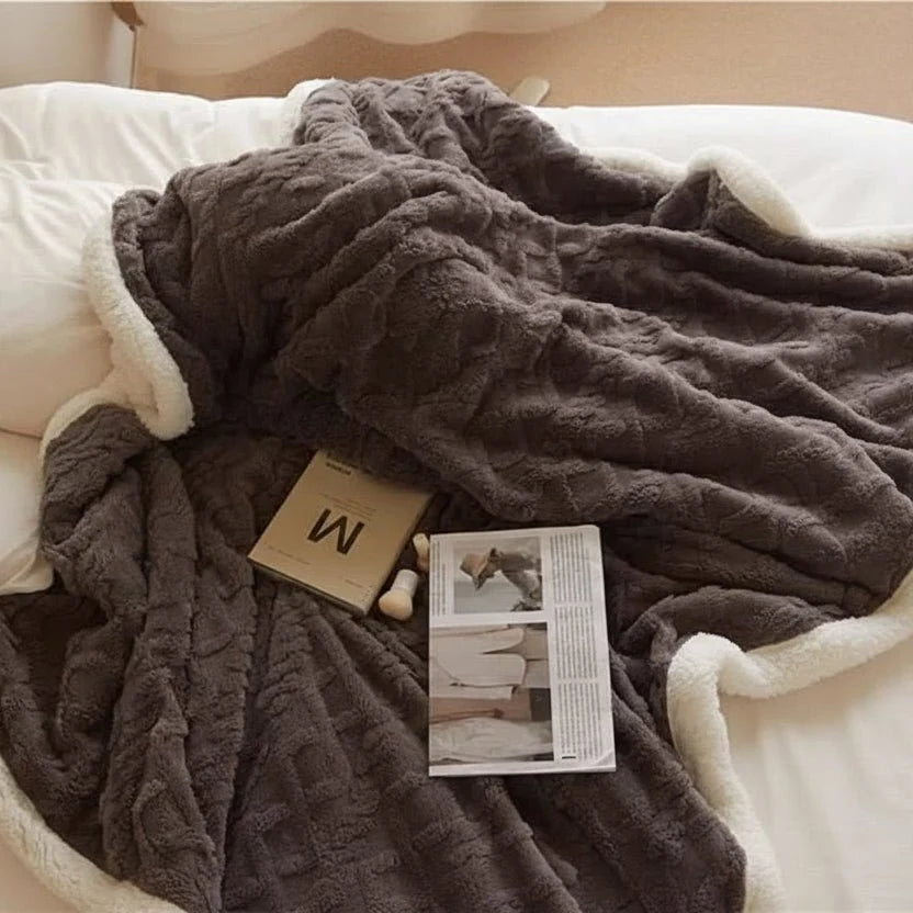 Blanket Double-Sided Lambswool & Flannel Machine Washable Waterproof