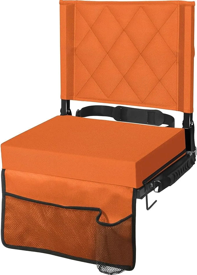 Bleacher Seat Angled Backrest & Non-Slip Base Folds Flat