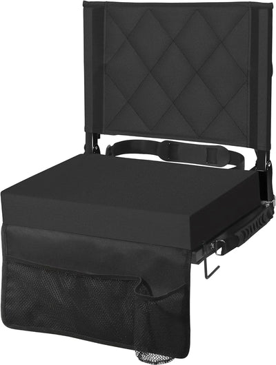 Bleacher Seat Angled Backrest & Non-Slip Base Folds Flat