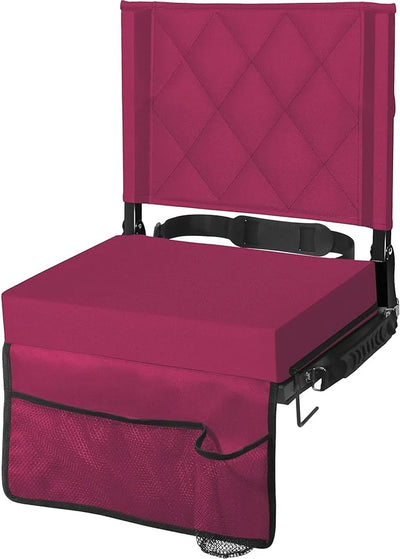 Bleacher Seat Angled Backrest & Non-Slip Base Folds Flat
