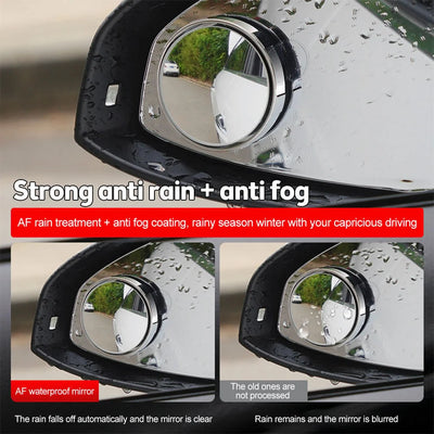 Blind Spot Mirror Convex 360-Degree Adjustable Suction Mount Anti-Fog Coating