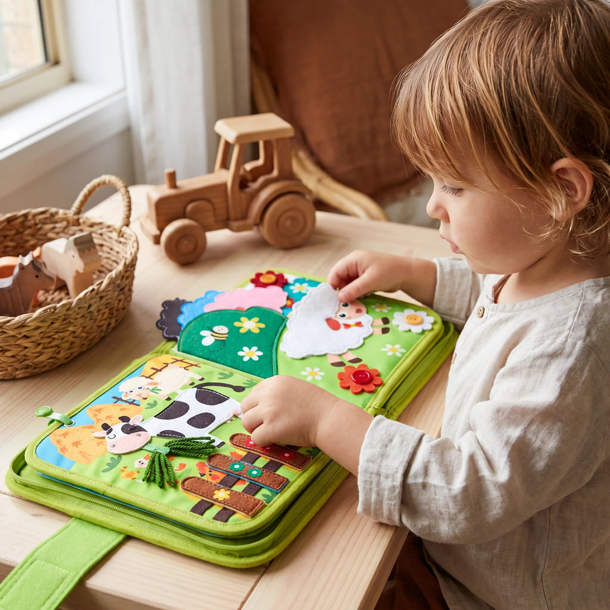 Board Book Farm Animals Bright Illustrations Durable Pages