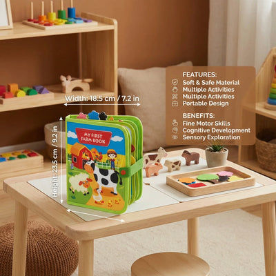Board Book Farm Animals Bright Illustrations Durable Pages