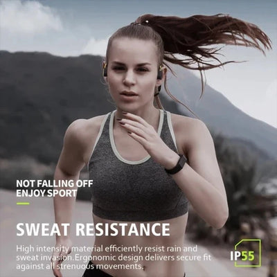 Bone Conduction Headphones Open-Ear Bluetooth Built-In Mic