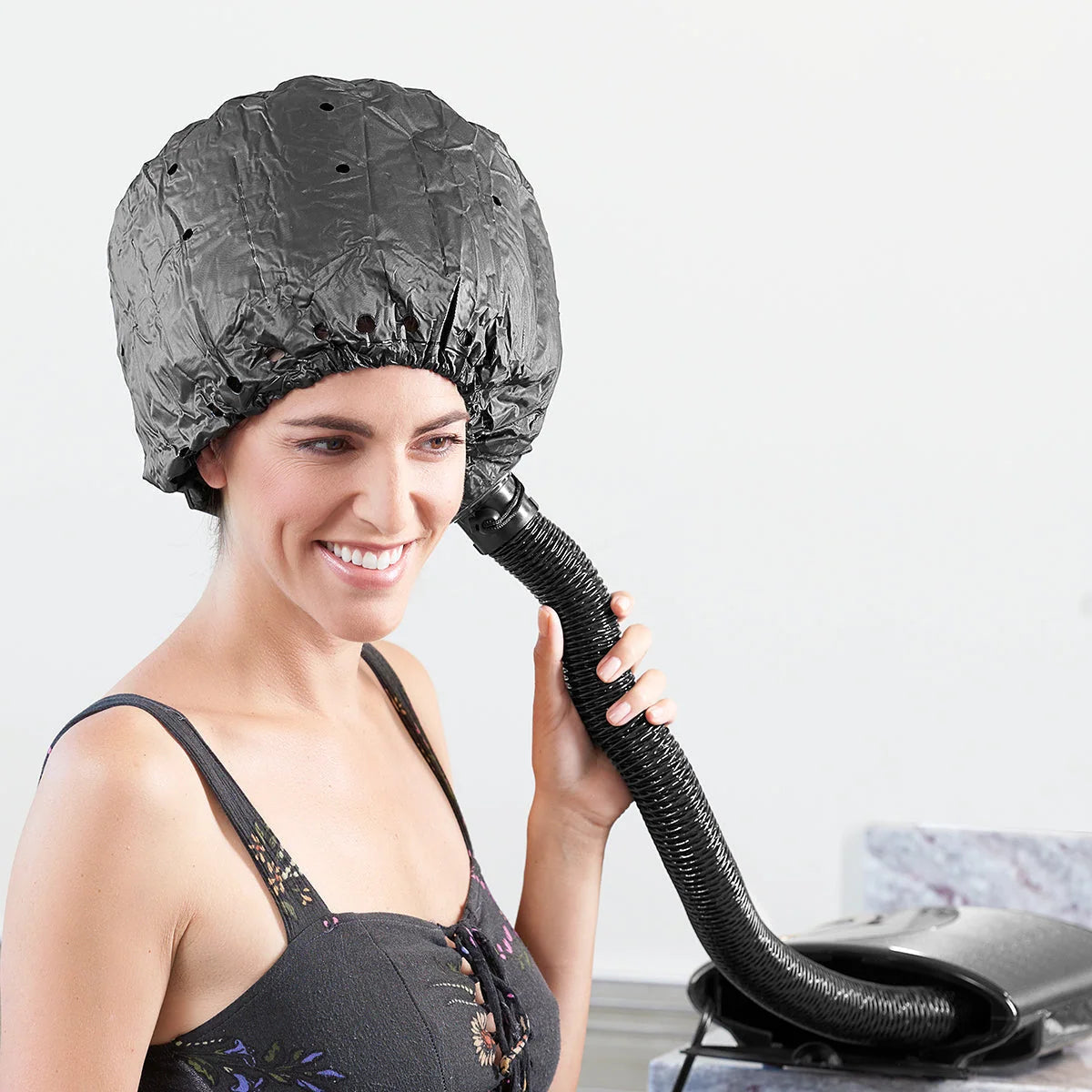 Bonnet Hair Dryer Ionic Technology Four Heat Settings Soft Expanding Hood