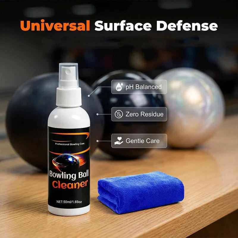 Bowling Ball Cleaner Spray & Microfiber Cloth