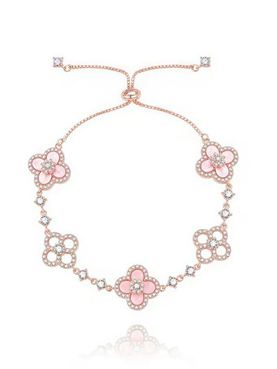 Bracelet Floral Shell & Crystal Gold-Plated Tarnish-Resistant