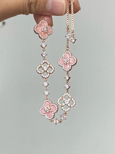 Bracelet Floral Shell & Crystal Gold-Plated Tarnish-Resistant