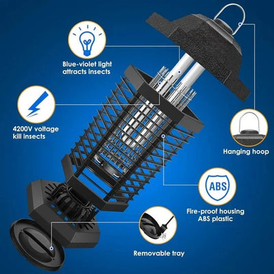 Bug Zapper Ultraviolet Light High-Voltage 550 Sq Ft Coverage