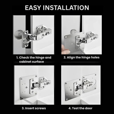 Cabinet Hinge Repair Kit Stainless Steel Tool-Free 10 Pack