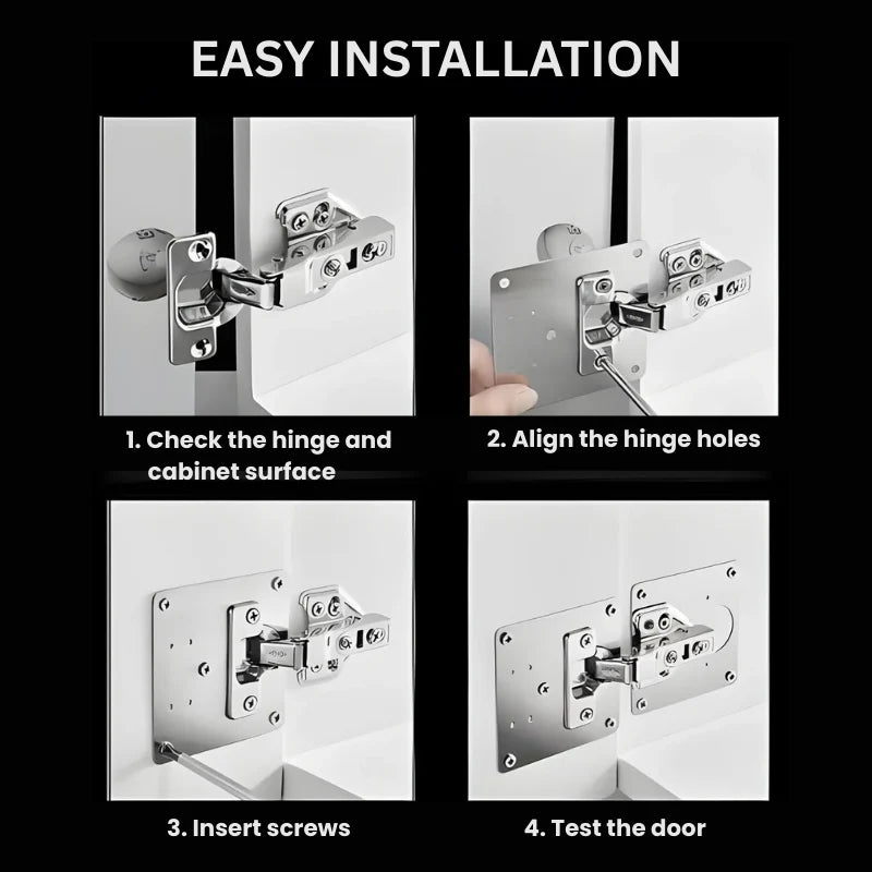 Cabinet Hinge Repair Kit Stainless Steel Tool-Free 10 Pack