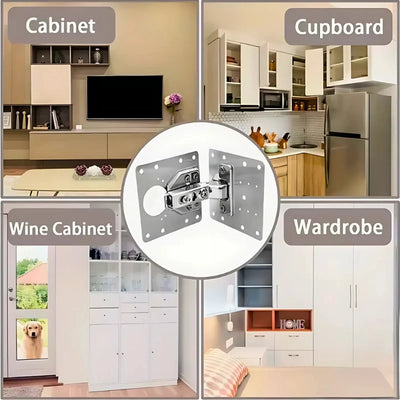 Cabinet Hinge Repair Kit Stainless Steel Tool-Free 10 Pack