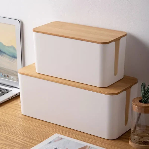 Cable Organizer Box Secure Lid Side Openings