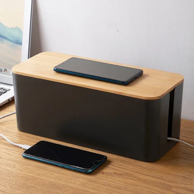 Cable Organizer Box Secure Lid Side Openings