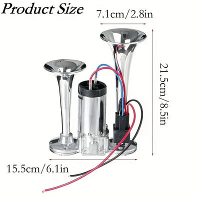 Car Air Horn Dual 130 dB Auto-Refill Compressor