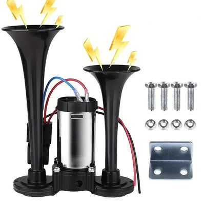 Car Air Horn Dual 130 dB Auto-Refill Compressor