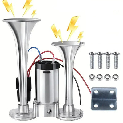 Car Air Horn Dual 130 dB Auto-Refill Compressor