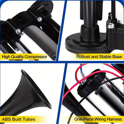 Car Air Horn Dual 130 dB Auto-Refill Compressor