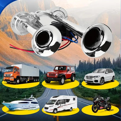 Car Air Horn Dual 130 dB Auto-Refill Compressor