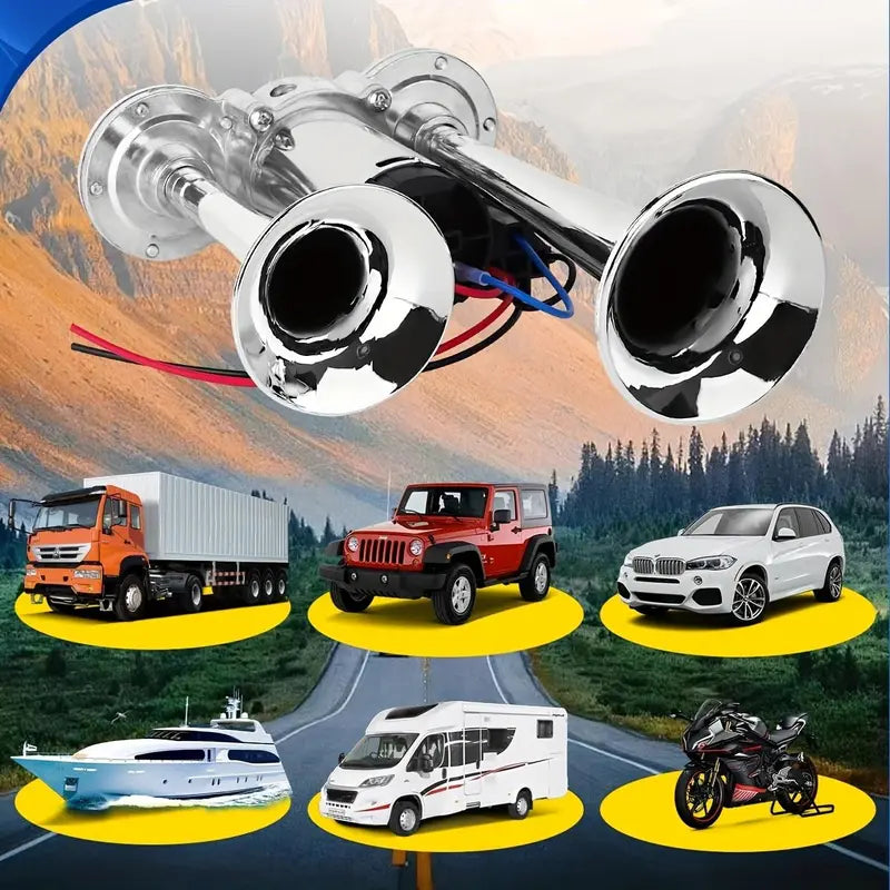 Car Air Horn Dual 130 dB Auto-Refill Compressor