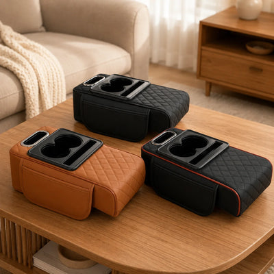 Car Armrest Organizer Memory Foam Padded Cup Holder