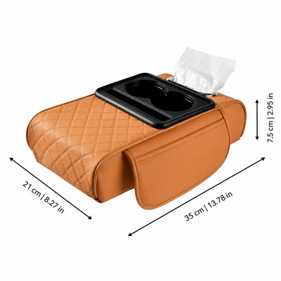 Car Armrest Organizer Memory Foam Padded Cup Holder