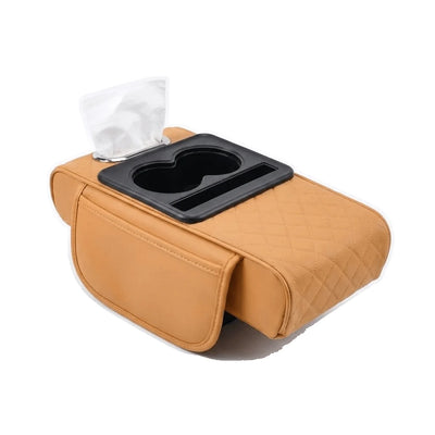 Car Armrest Organizer Memory Foam Padded Cup Holder