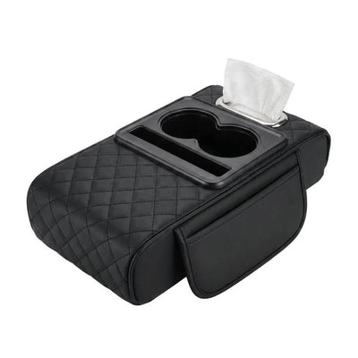 Car Armrest Organizer Memory Foam Padded Cup Holder