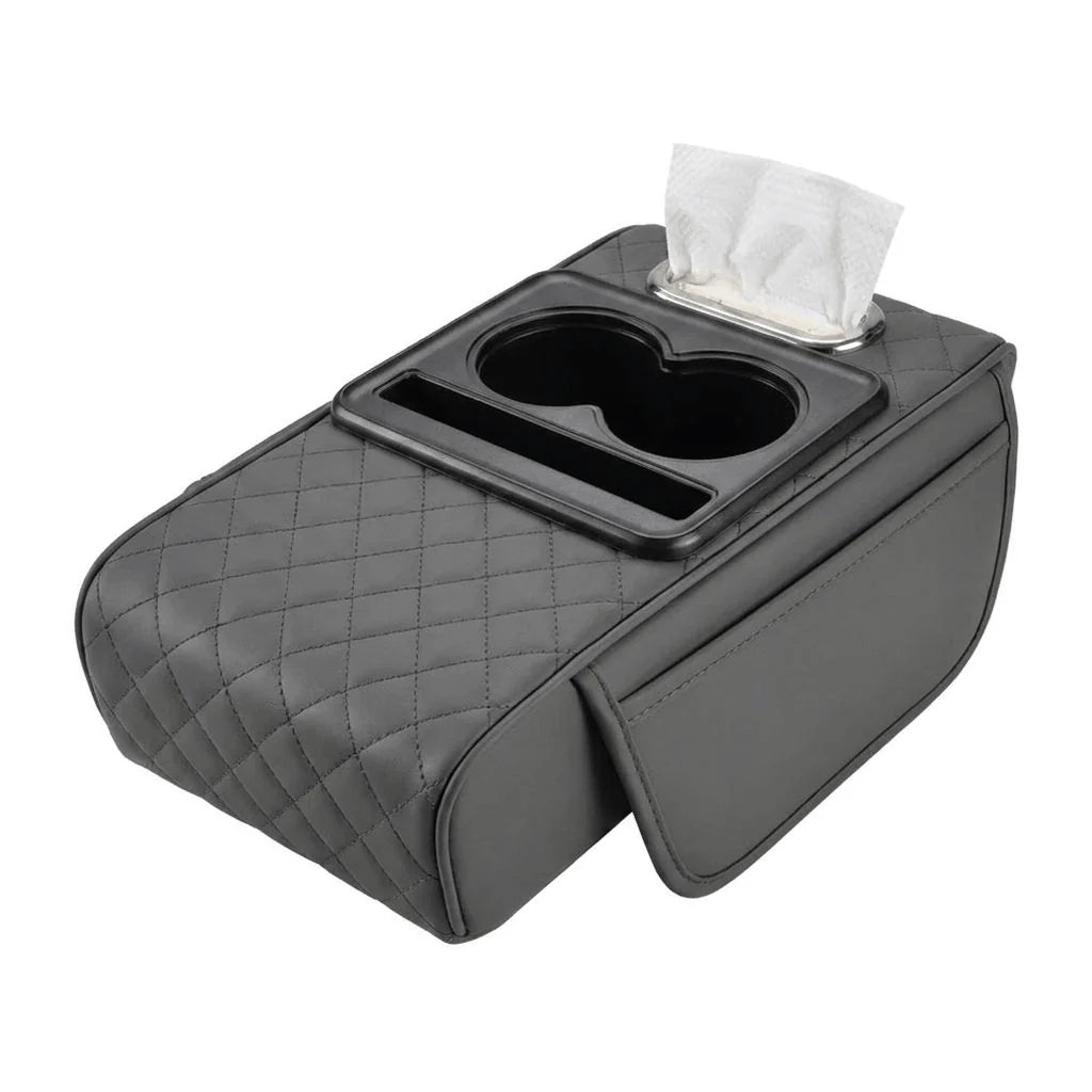Car Armrest Organizer Memory Foam Padded Cup Holder