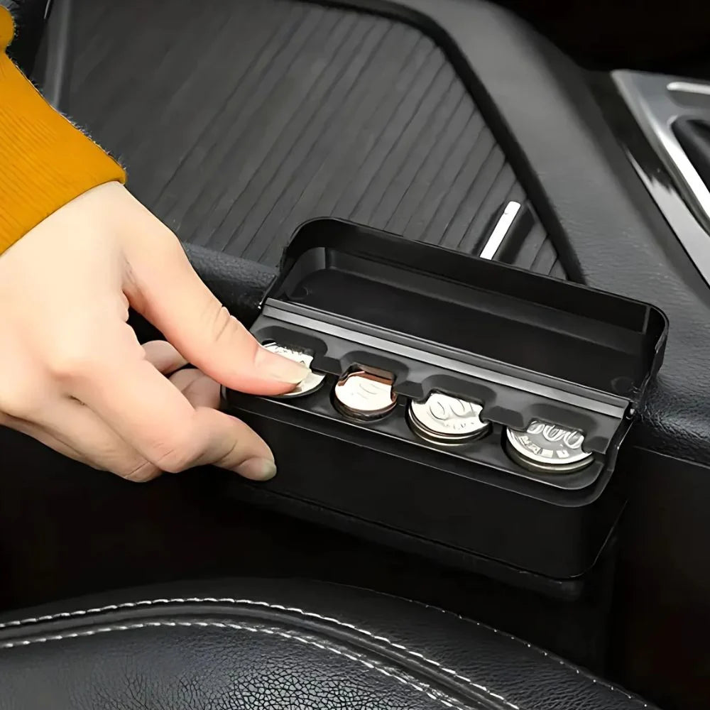 Car Coin Holder Snap Closure Quick-Release Compact Design