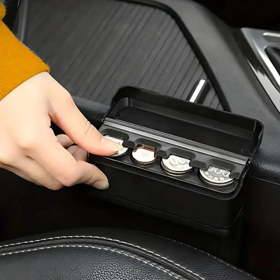 Car Coin Holder Snap Closure Quick-Release Compact Design