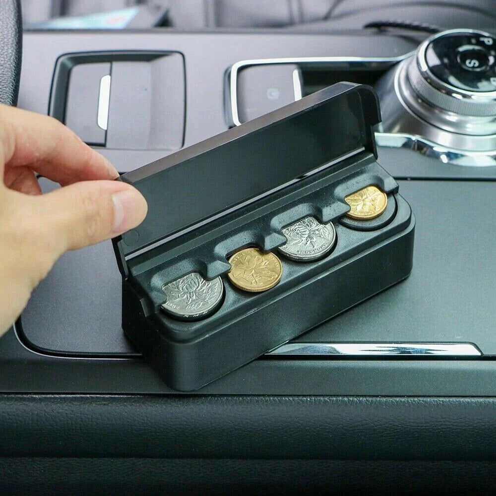 Car Coin Holder Snap Closure Quick-Release Compact Design