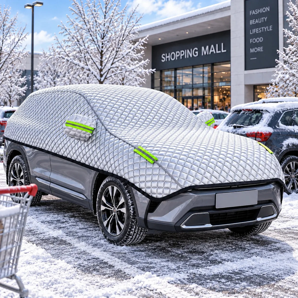 Car Cover PEVA Winter Protection 10 Elastic Straps