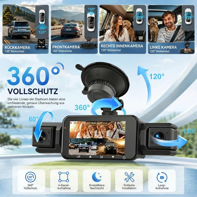 Car Dash Camera 4-Channel 1920P Night Vision