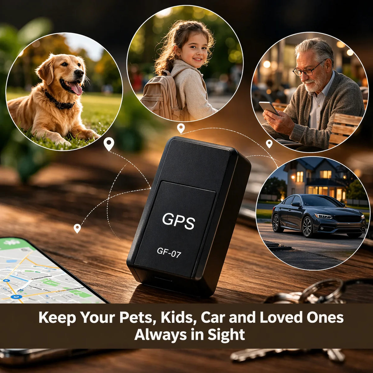 Car GPS Tracker Dual Magnetic Real Time No Subscription