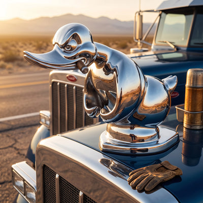 Car Grille Emblem Duck Design Chrome-Plated Pin Mount