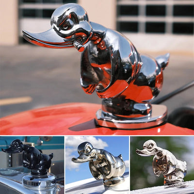 Car Grille Emblem Duck Design Chrome-Plated Pin Mount