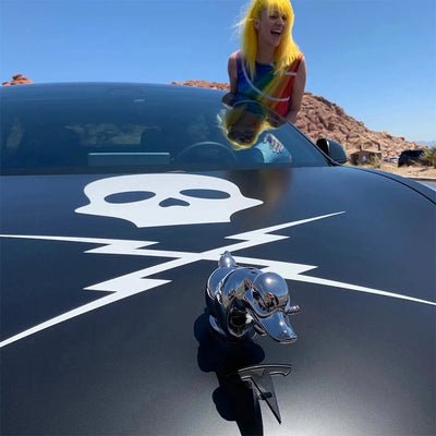 Car Grille Emblem Duck Design Chrome-Plated Pin Mount