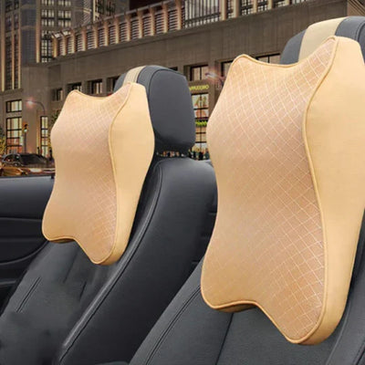Car Headrest Cushion Memory Foam Breathable Washable Cover