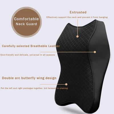 Car Headrest Neck Cushion Ergonomic Support Removable Washable Cover