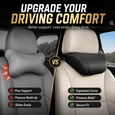 Car Neck Pillow Ergonomic Contour Adjustable Strap