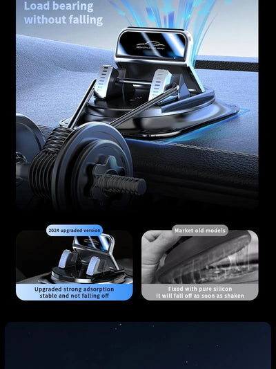 Car Phone Holder Weighted Slip-Resistant Base 360° Rotation