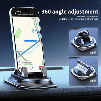 Car Phone Holder Weighted Slip-Resistant Base 360° Rotation