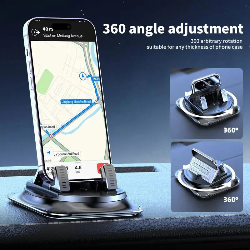 Car Phone Holder Weighted Slip-Resistant Base 360° Rotation