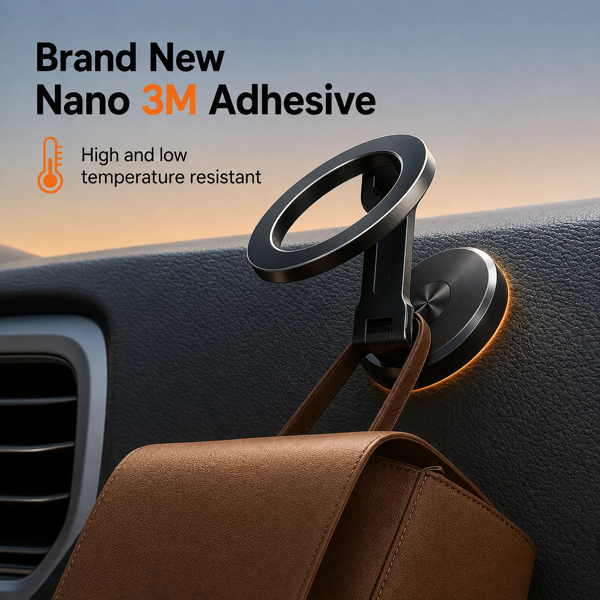 Car Phone Mount Magnetic Hold 360° Rotatable Foldable Arm