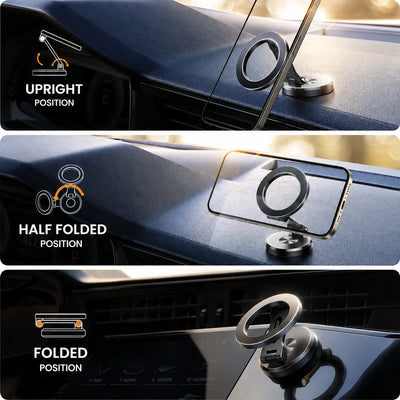 Car Phone Mount Magnetic Hold 360° Rotatable Foldable Arm