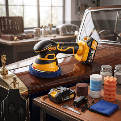 Car Polisher Cordless Orbital Variable Speed With Foam Pads