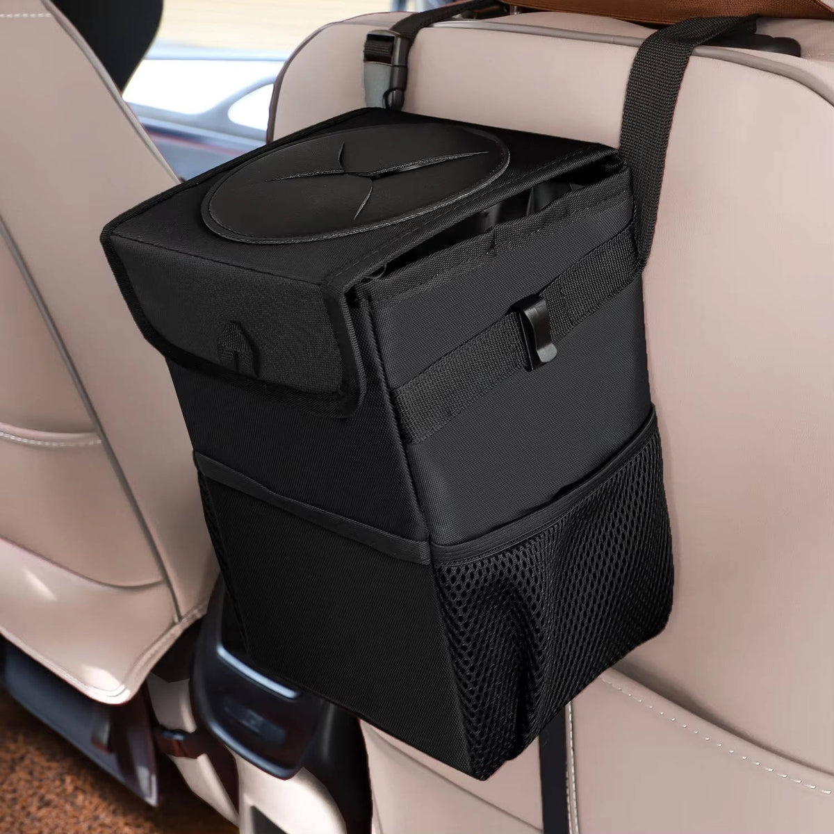 Car Trash Can Leakproof Lining & Concealing Lid