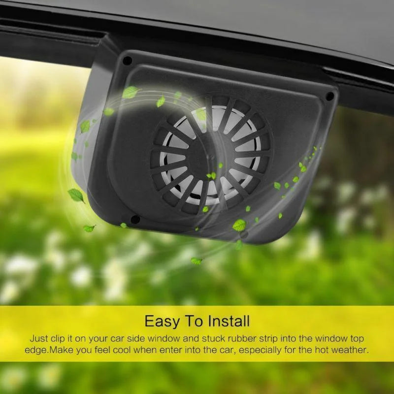 Car Window Vent Fan Solar-Powered Dual Airflow